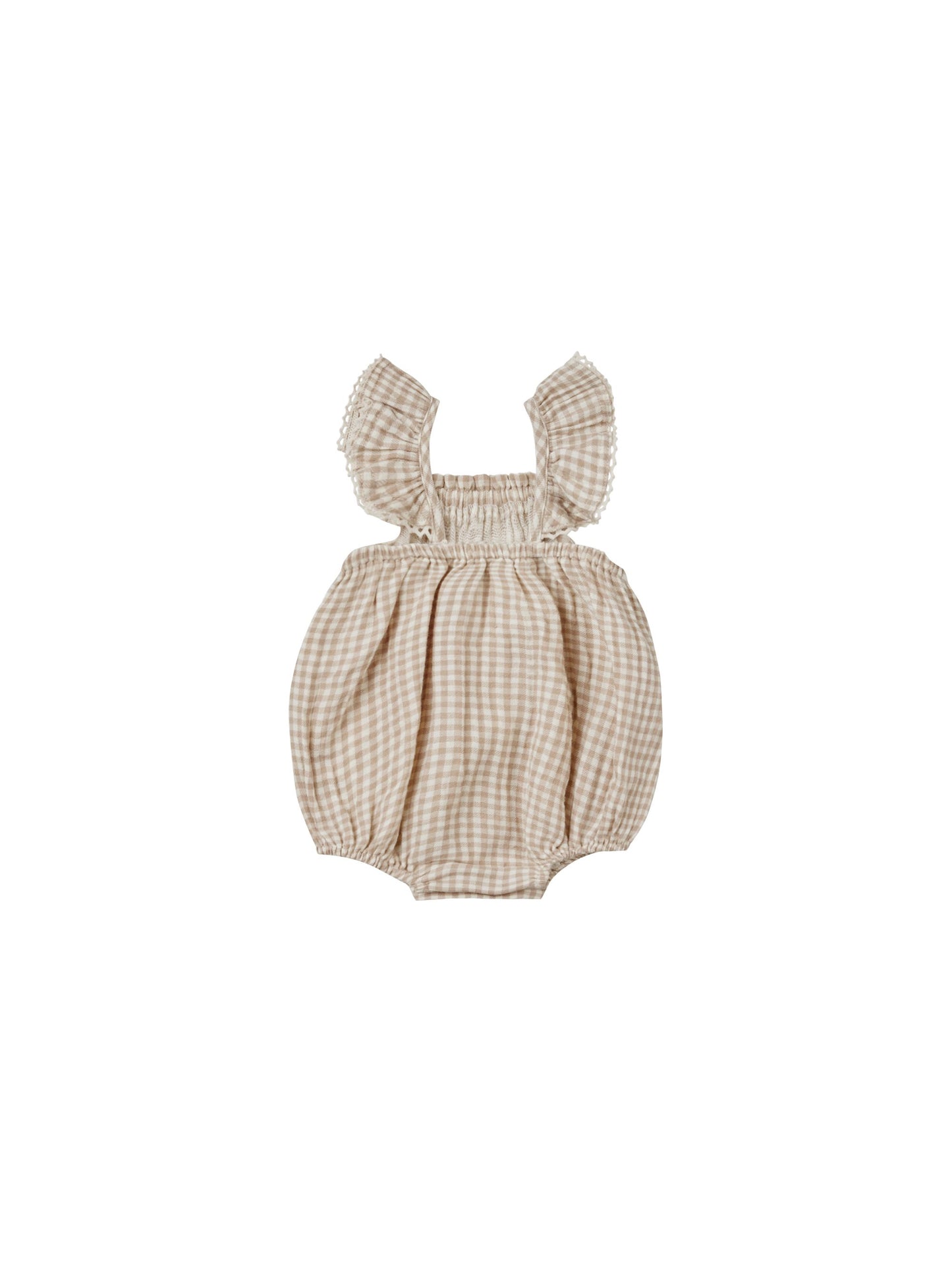 bonnie romper || oat gingham