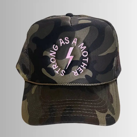 Strong As A Mother® Embroidered Trucker Hat - Camo