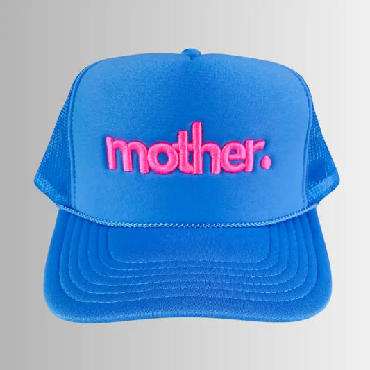 Mother Embroidered Trucker Hat - Sky Blue