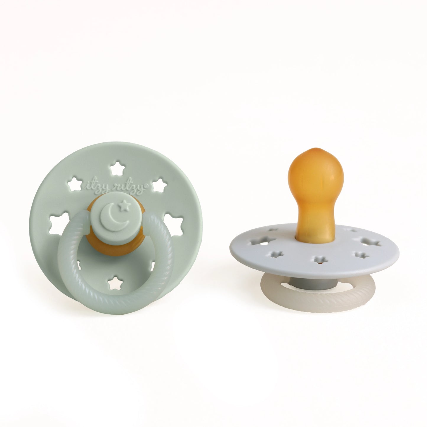Itzy Soother™ Natural Rubber Paci Sets - Glow 0/6M