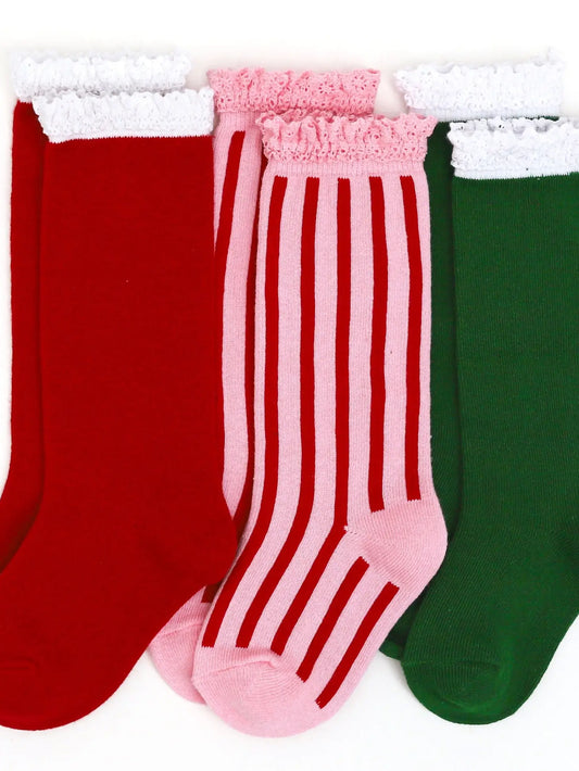 Santa Baby Knee High Socks 3-Pack