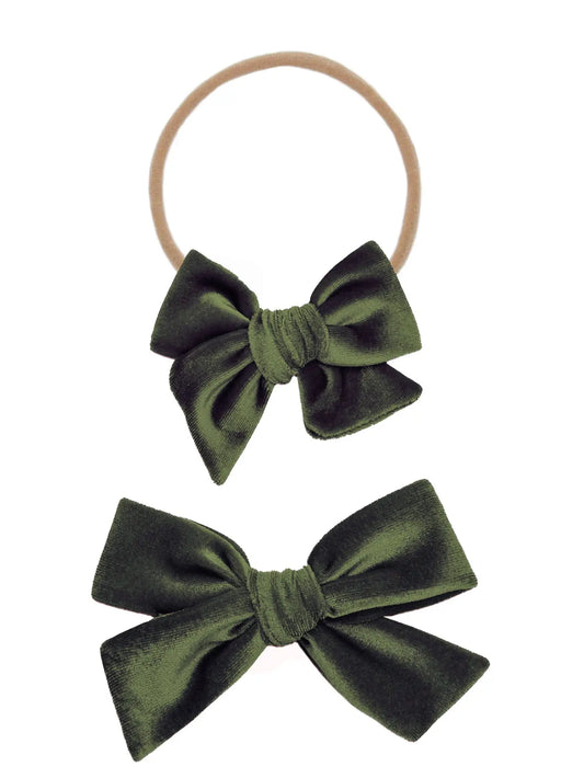 Velvet - Olive Bow