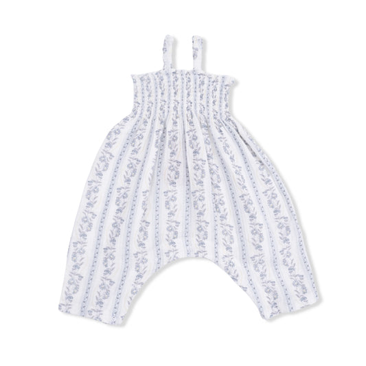 Kimberly Floral Stripe Smocked Romper