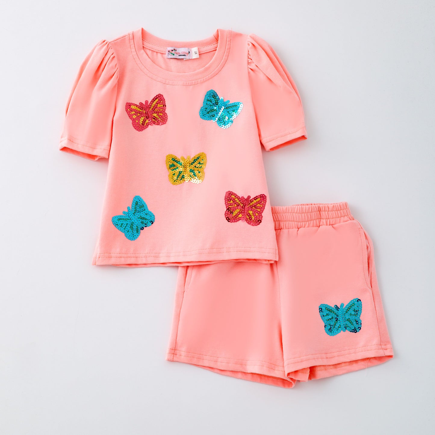 Butterfly Sequin Girls Set