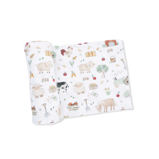 Cute Farm Animals - Swaddle Blanket