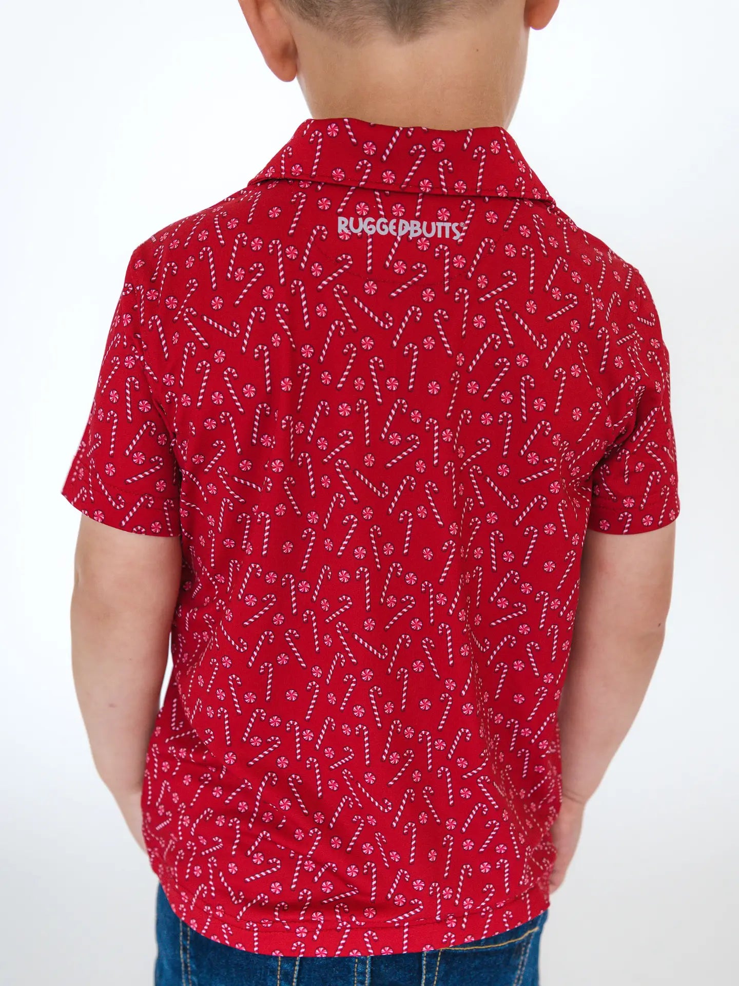 Tiny Candy Canes Knit Short Sleeve Performance Polo