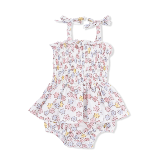 Sarah Floral Smocked Bubble with Skirt