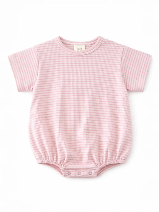 Pink Stripe Ribbed T-Shirt Bubble