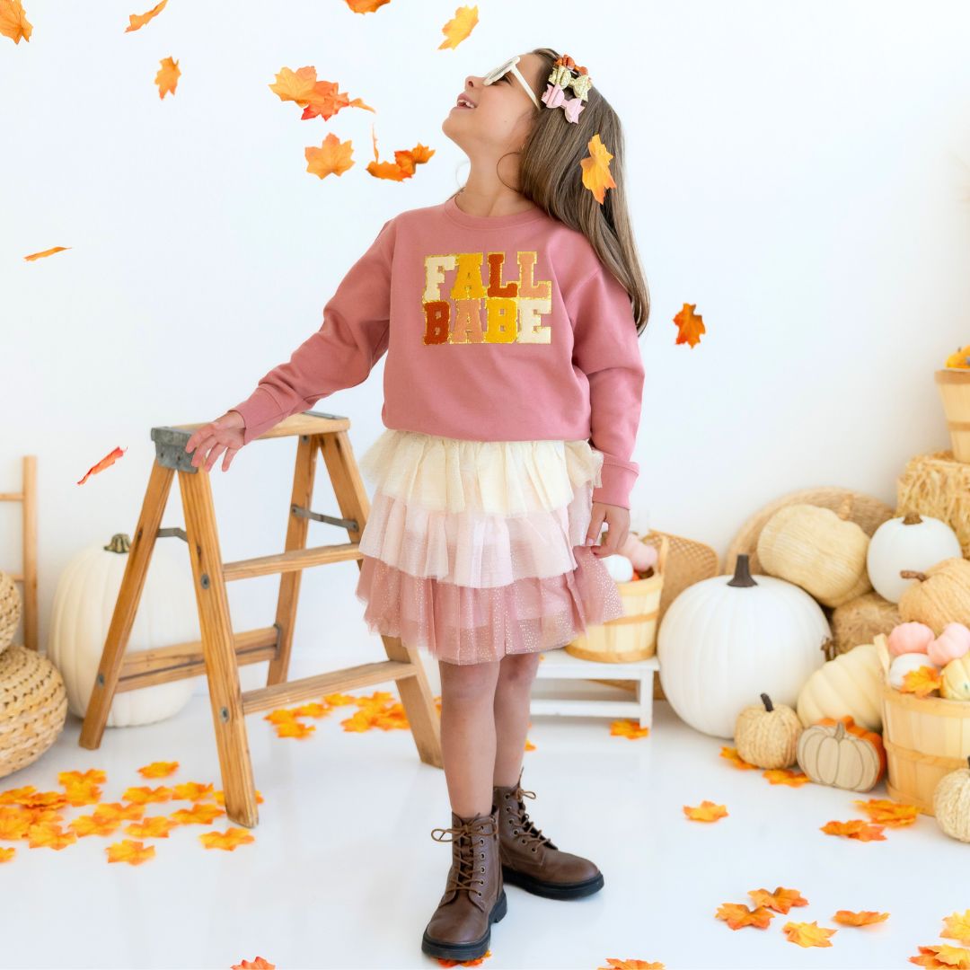 Fall Babe Patch Sweatshirt - Autumn