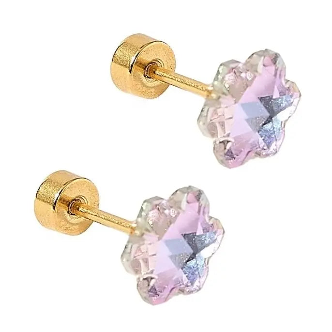 Screwback Stud Earrings Lux - Candy Flower Lilac