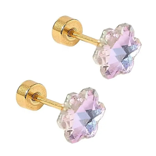 Screwback Stud Earrings Lux - Candy Flower Lilac