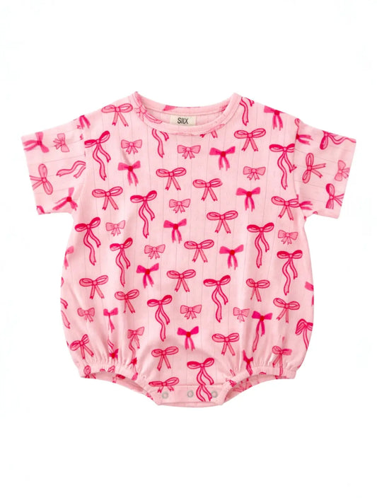 Pink Bows Organic Pointelle T-Shirt Bubble