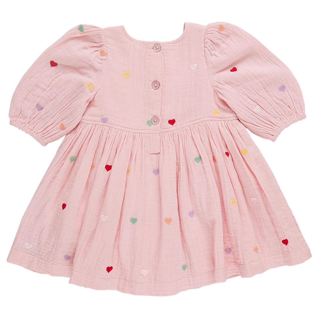 Girls Brooke Dress - Candy Heart Embroidery