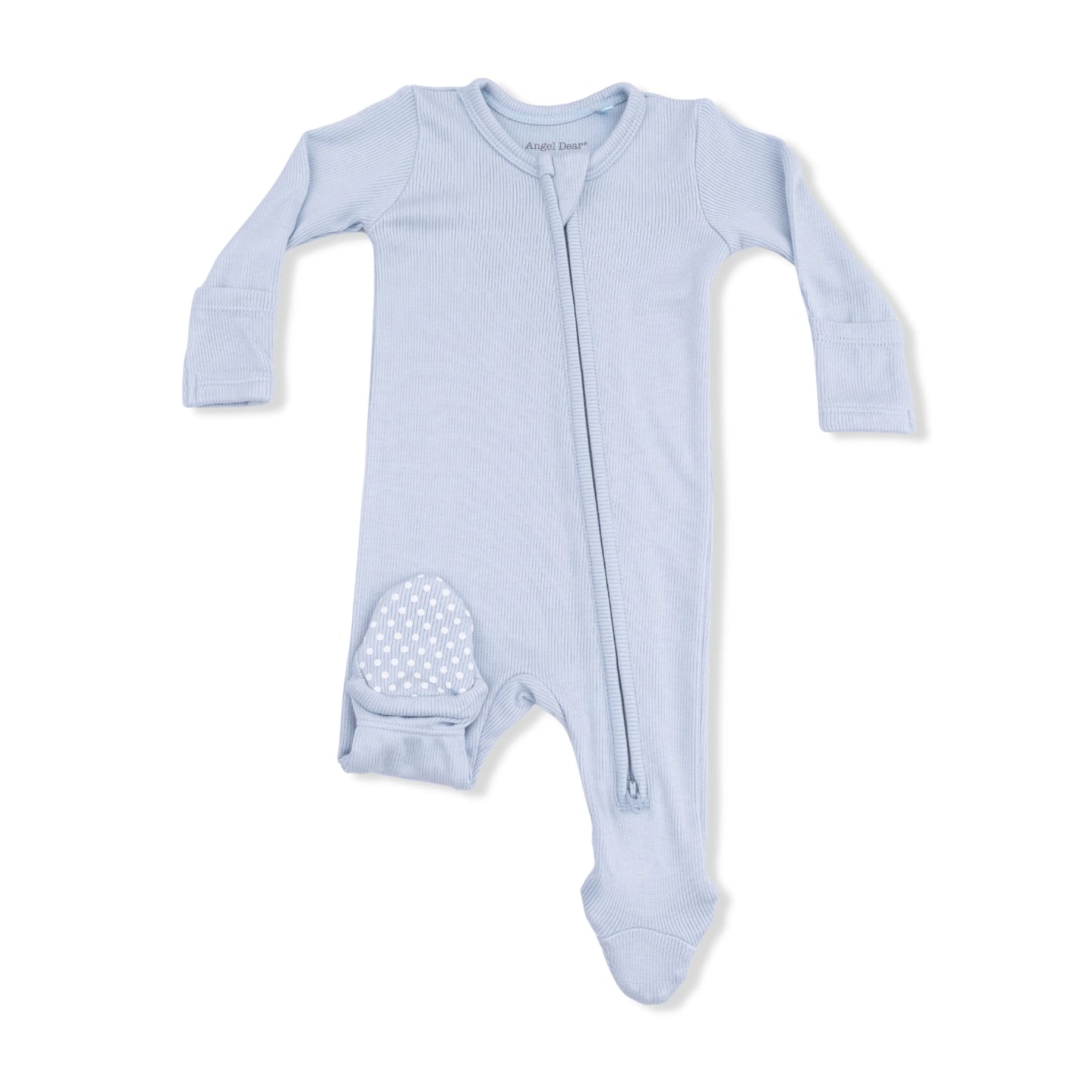 Solid Niagara Mist Rib 2 Way Zipper Footie