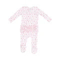 2 Way Zipper Ruffle Back Footie - Strawberry Swiss Dot