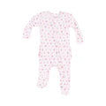 2 Way Zipper Ruffle Back Footie - Strawberry Swiss Dot