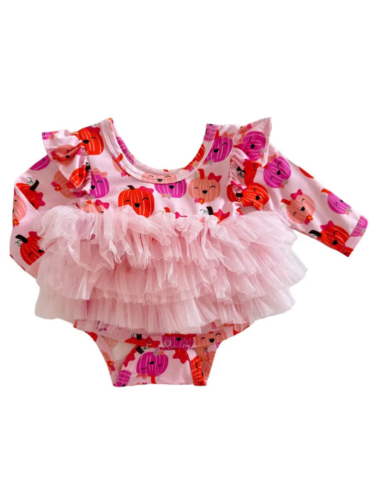 Long Sleeve Tutu Bodysuit - Miss Pumpkin