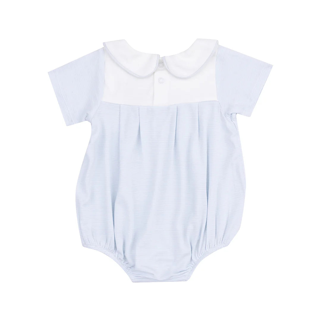 Classic Box Pleat Bubble - Blue Stripe