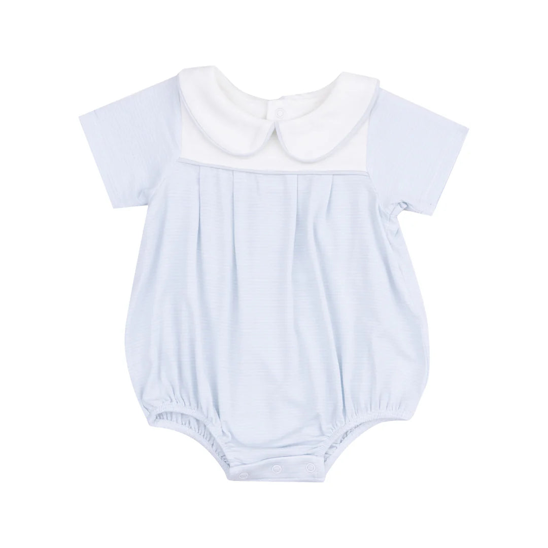 Classic Box Pleat Bubble - Blue Stripe