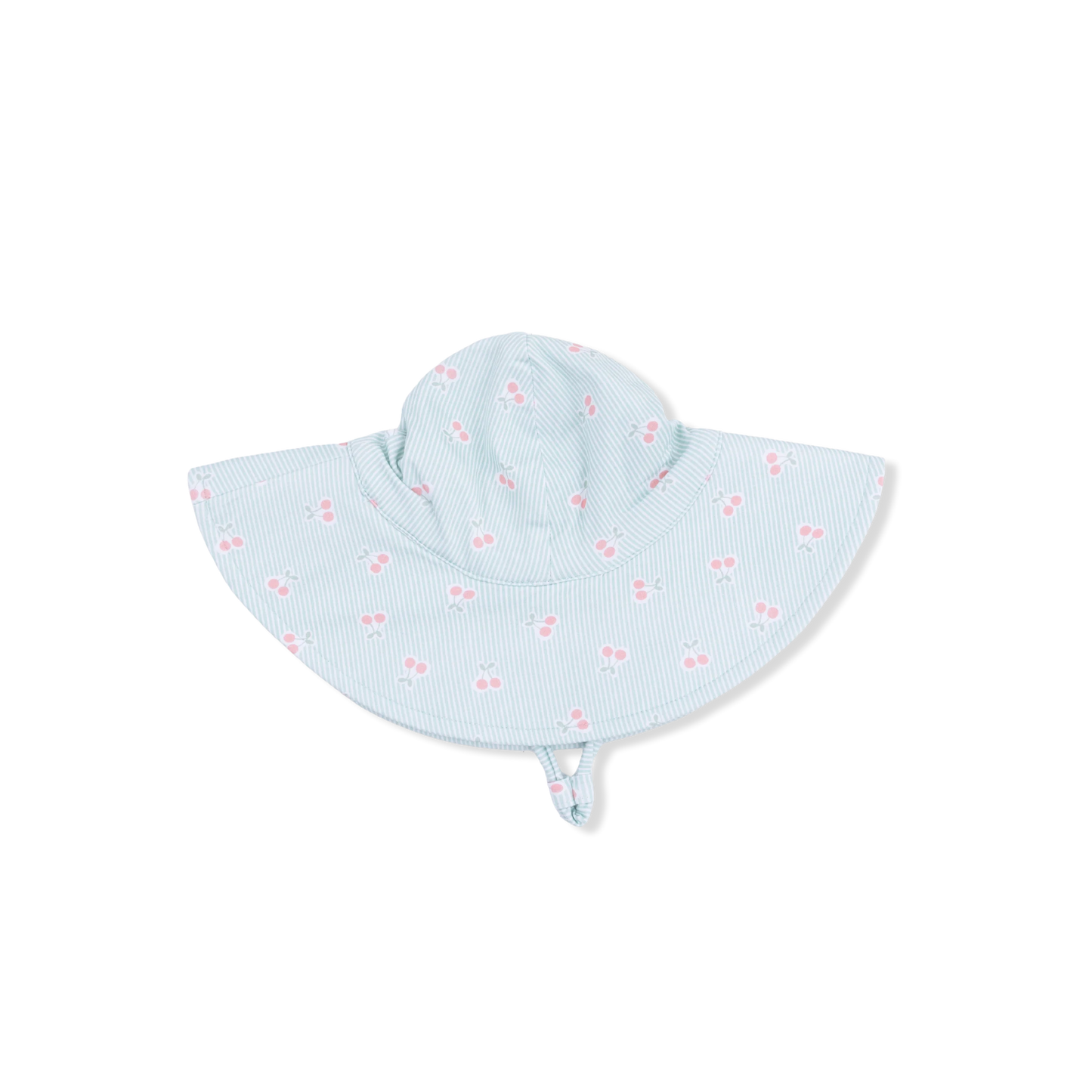 Tiny Cherry Stripe - Wide Brim Sun Hat