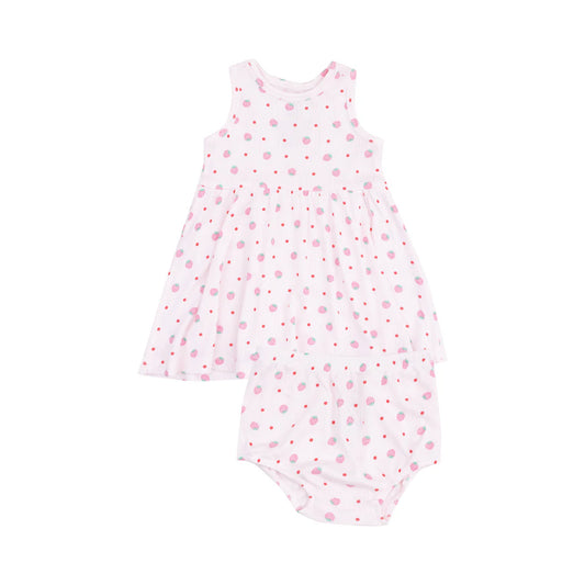 Strawberry Swiss Dot Tank Dress And Bloomer