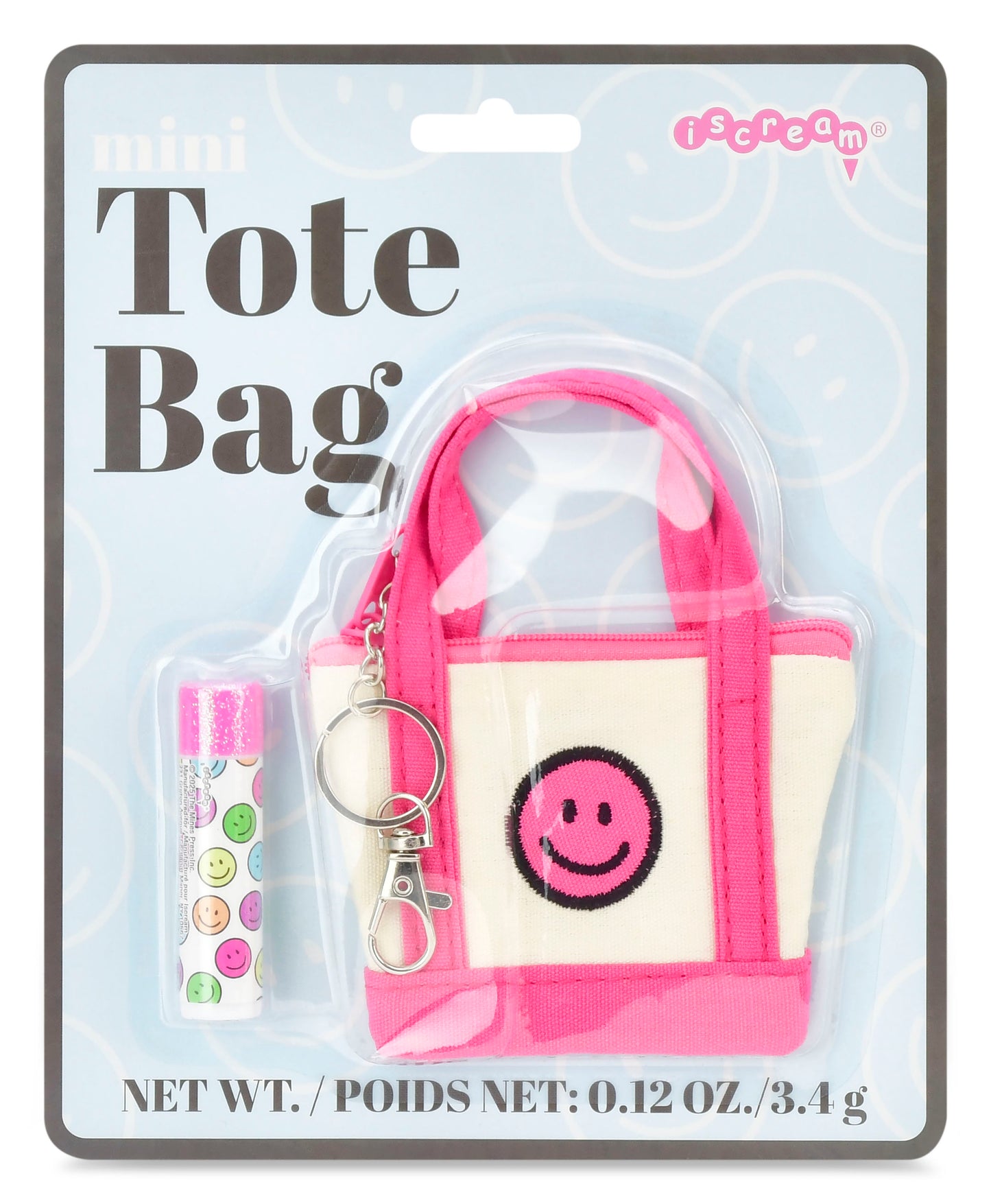 Iscream Mini Tote Bag Lip Balm Key Chain Set