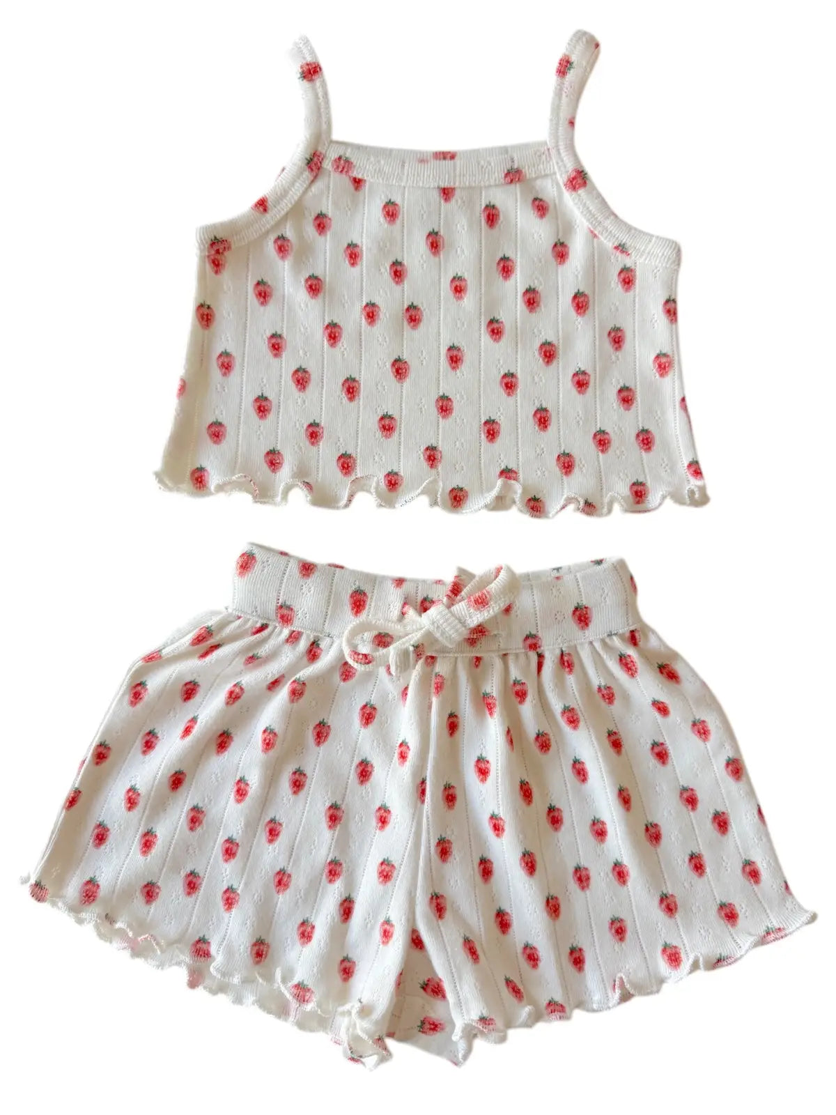 White Strawberry Organic Pointelle Summer Set