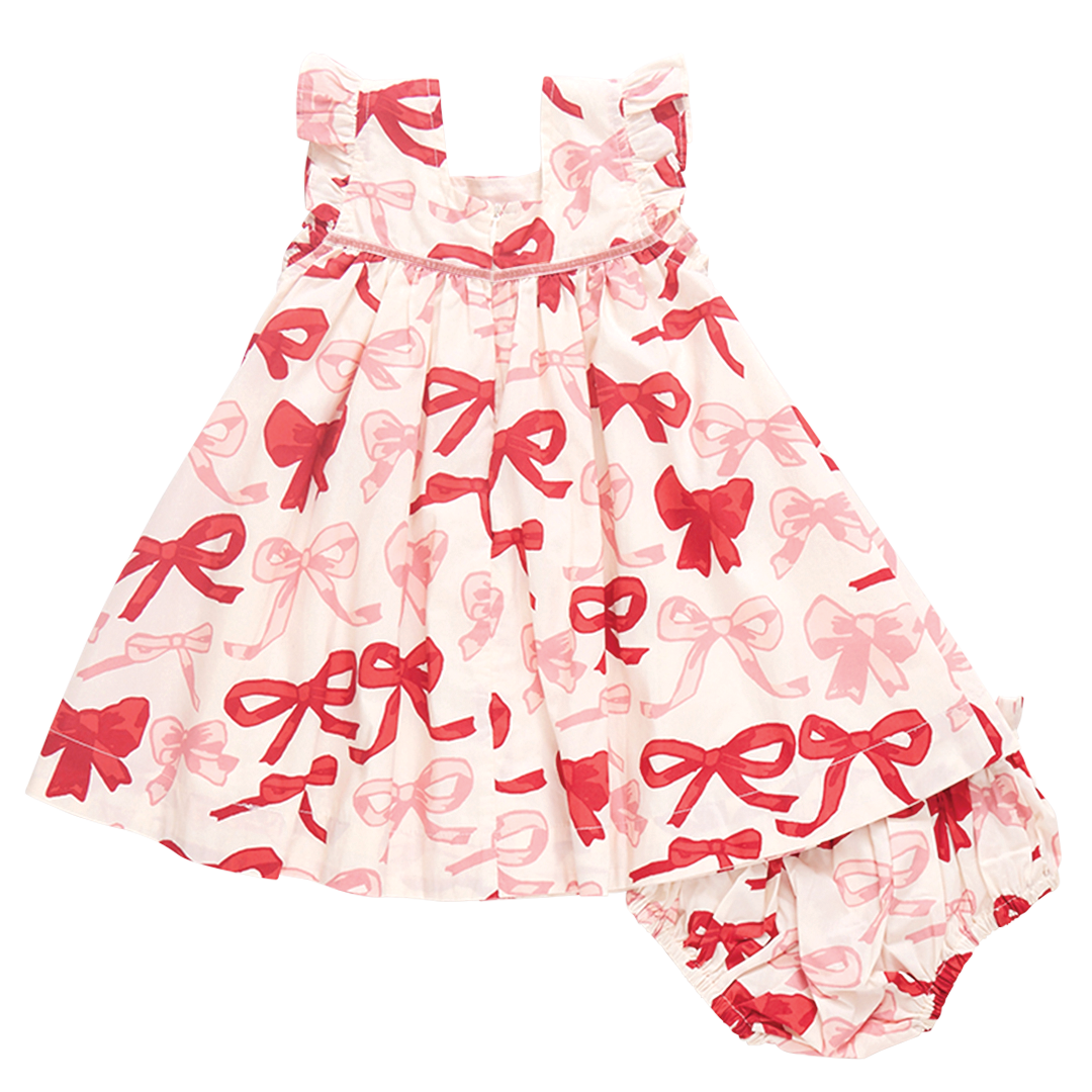 Baby Girls Camelia Dress Set - Valentines Bows