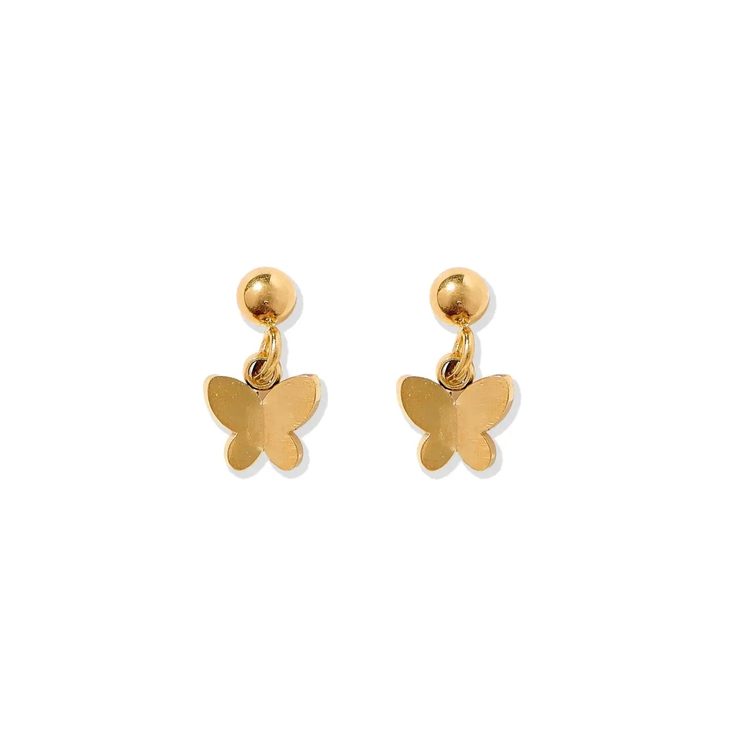 Screwback Stud Earrings - Millie Butterfly Gold
