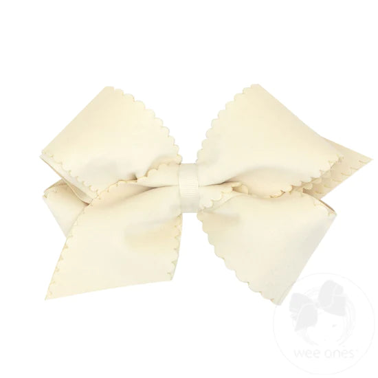 Small King Grosgrain Scalloped Edge Faux Velvet Bow