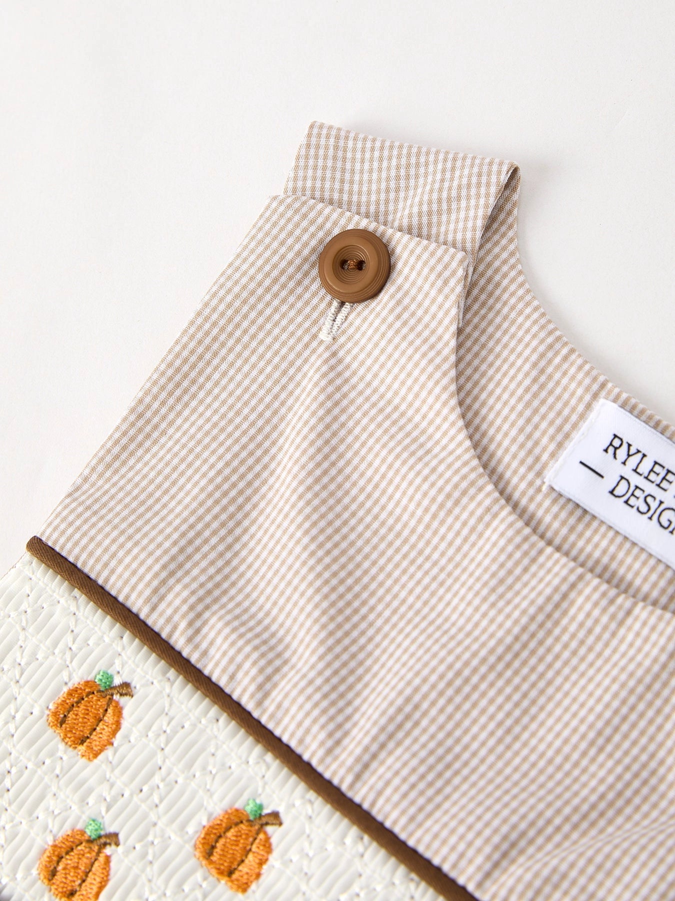 Pumpkin Smock Embroidered Romper