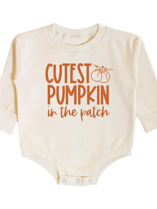 Cutest Pumpkin in the Patch Long Sleeve Romper - Fall