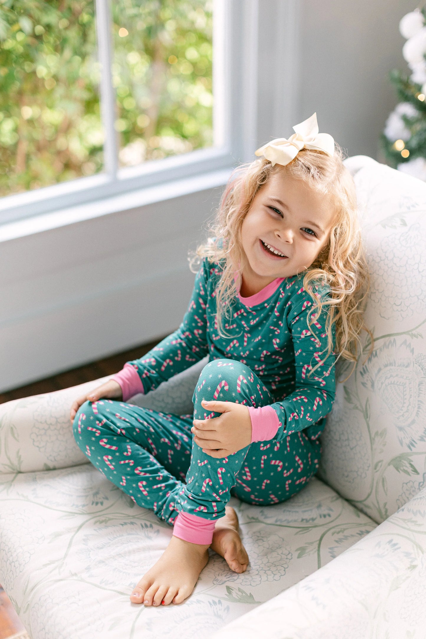 Pink and Green Candy Cane PJ Set