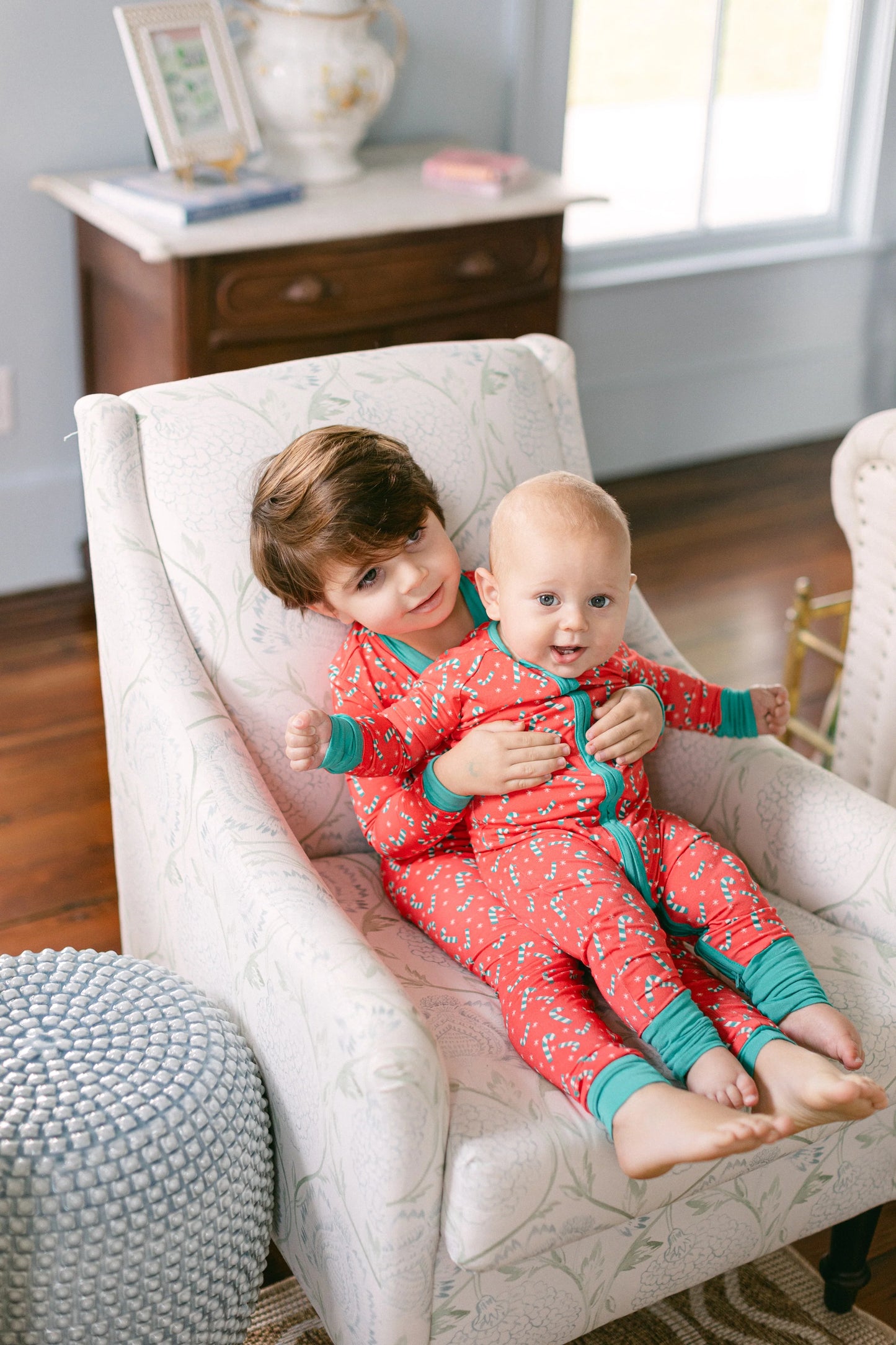 Red and Green Candy Cane Zipper Romper