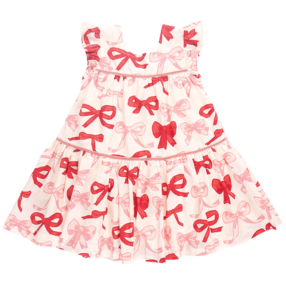 Girls Camelia Dress - Valentines Bows