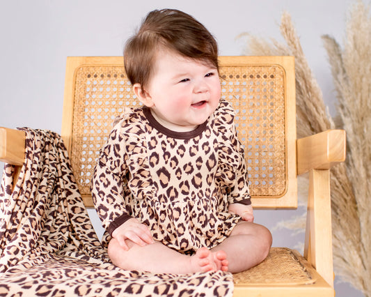 Long Sleeve Flutter Bubble - Classic Leopard