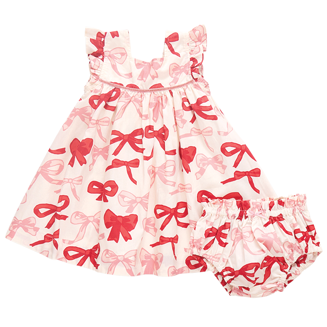 Baby Girls Camelia Dress Set - Valentines Bows