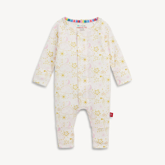 Magnetic Convertible Coverall - Star Signs Pink