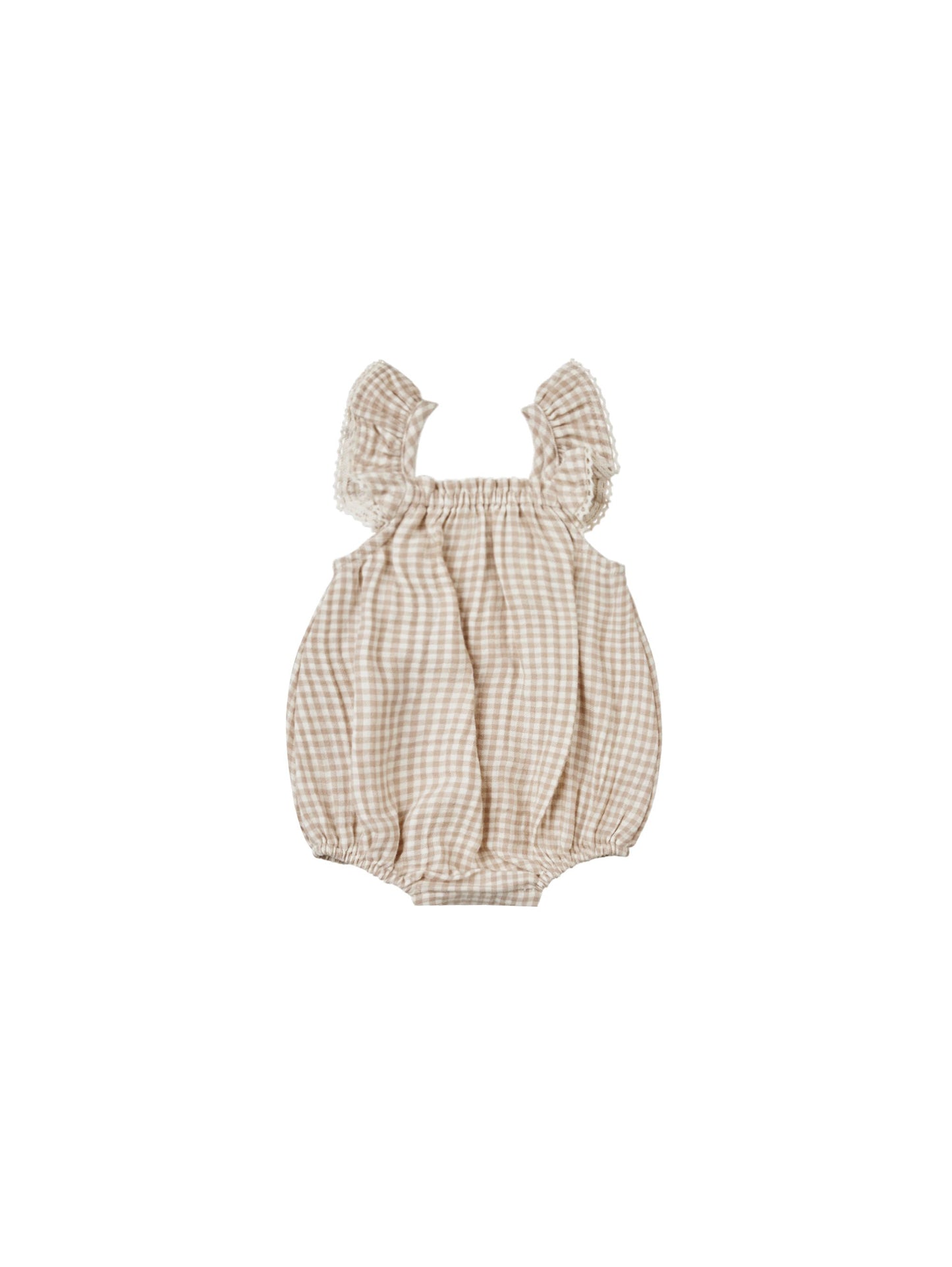 bonnie romper || oat gingham