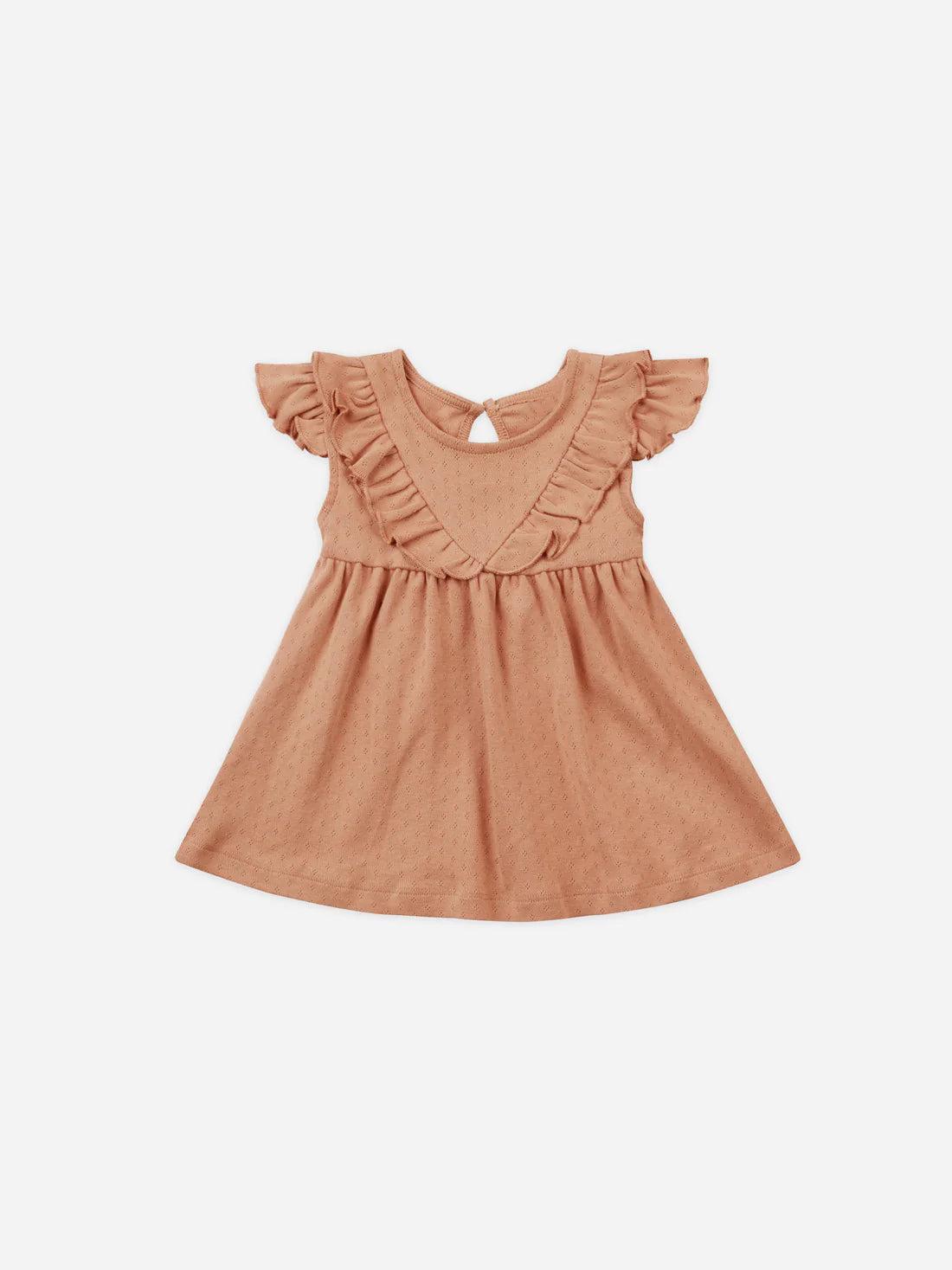 sleeveless ruffle v dress || melon