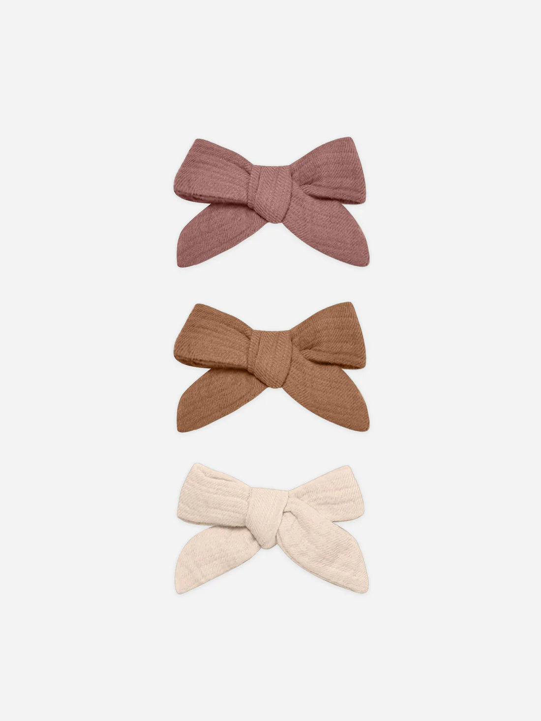 Bow W. Clip, Set Of 3 || Fig, Cinnamon, Shell