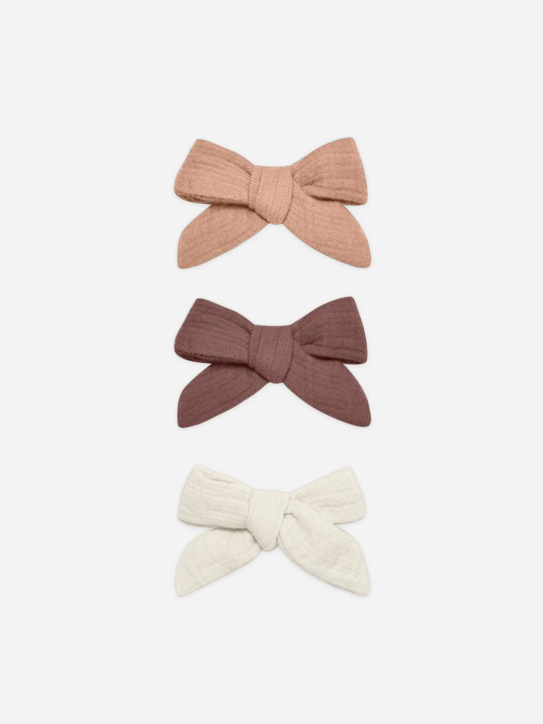 Bow W. Clip, Set Of 3 || Rose, Plum, Natural