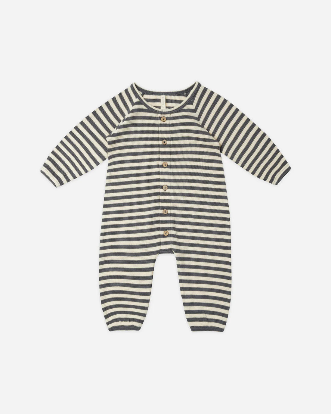 Waffle Long Sleeve Jumpsuit || Navy Stripe