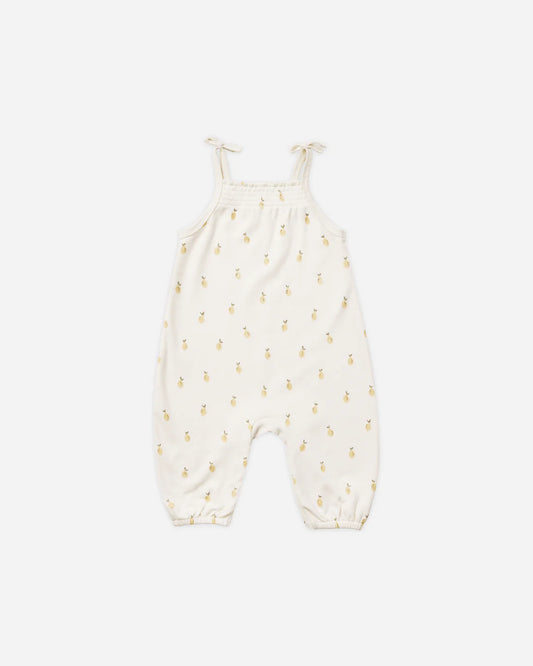 smocked jumpsuit || lemons