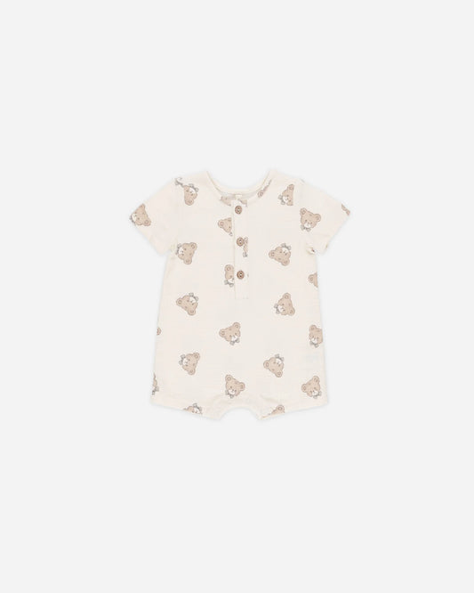 Short Sleeve Woven Romper || Teddy
