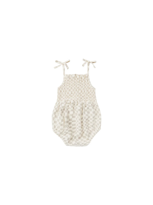 kaia romper || dove check