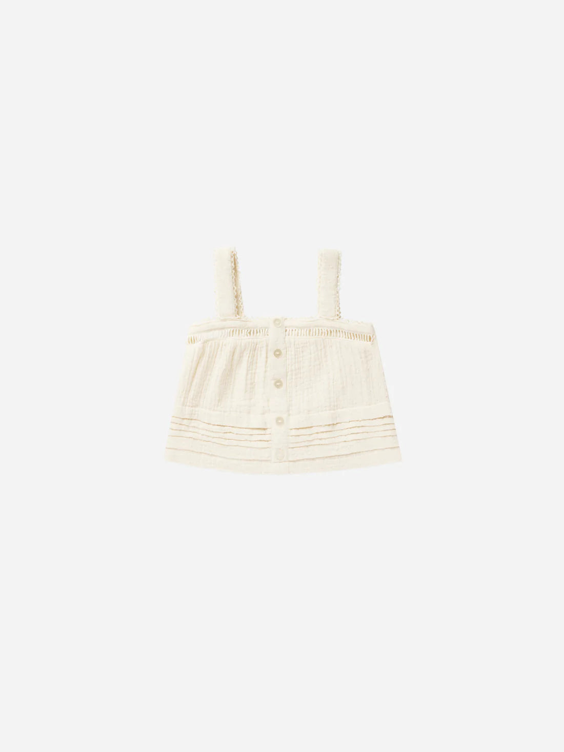 pleat tank || ivory