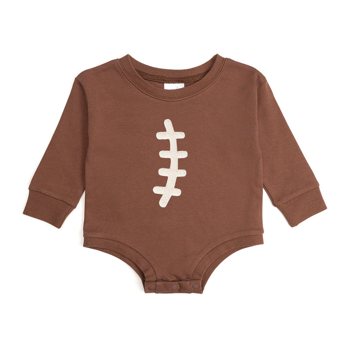 Football Lace Patch Long Sleeve Romper