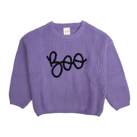 Boo Halloween Yarn Knit Sweater