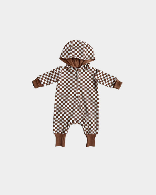 Baby Zip Romper - Checkered